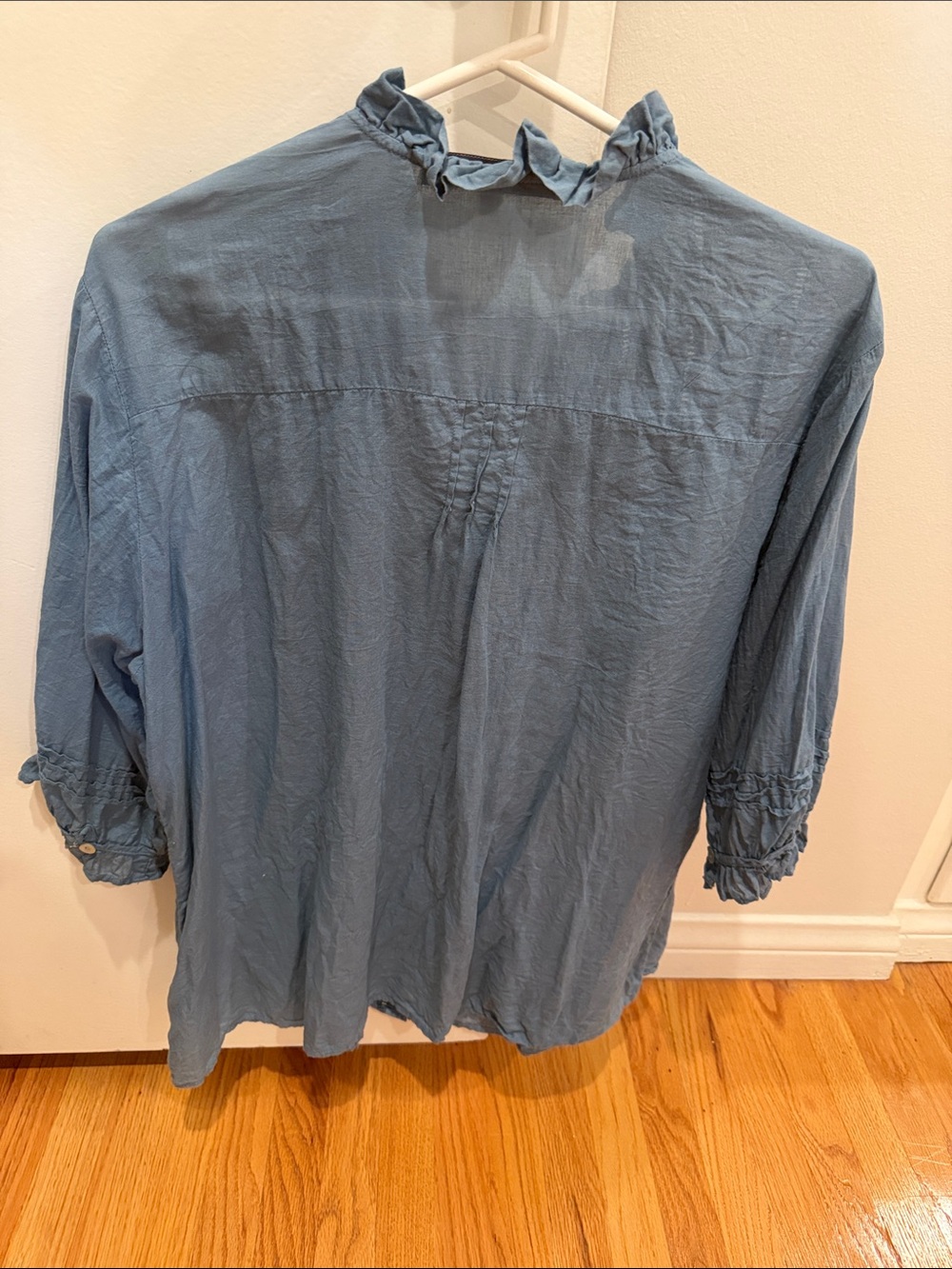JP and Mattie Light Blue Button-Down Pintuck Blouse - Picture 2 of 2